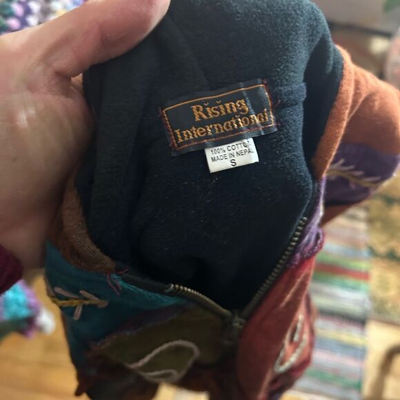 Rising International Hoodie Womens Multicolor Boho Embroidered Zip Jacket Small - Picture 6 of 16